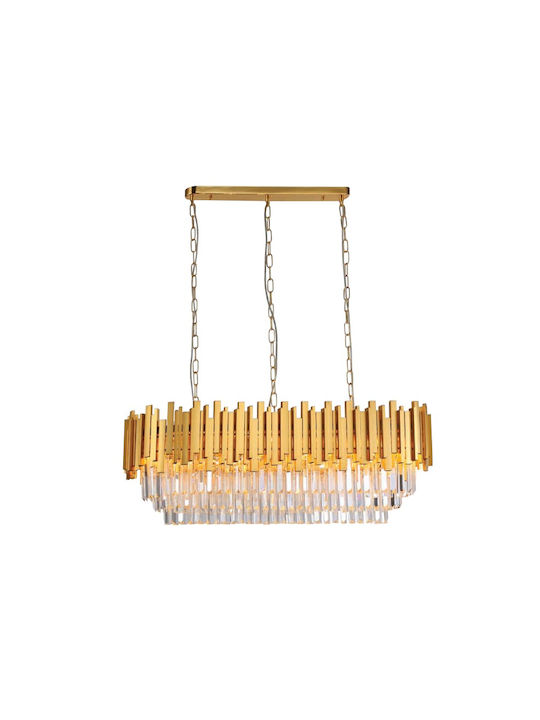 Inlight Πολυέλαιος 12xE14 Ø100cm με Κρύσταλλα Χρυσός 6069-12 - second view